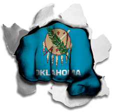 Fist Oklahoma State Flag Logo heat sticker