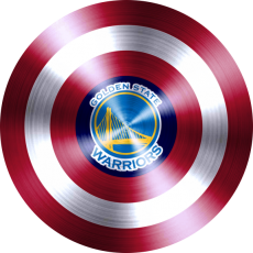 Captain American Shield With Golden State Warriors Logo heat sticker