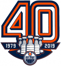 Edmonton Oilers 2018 19 Anniversary Logo heat sticker