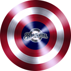 Captain American Shield With Milwaukee Brewers Logo heat sticker