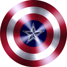 Captain American Shield With Dallas Cowboys Logo heat sticker
