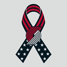 Portland Trail Blazers Ribbon American Flag logo heat sticker