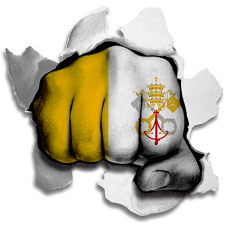 Fist Vatican City Flag Logo heat sticker