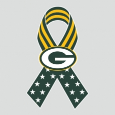 Green Bay Packers Ribbon American Flag logo heat sticker