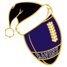 Baltimore Ravens Football Christmas hat logo heat sticker