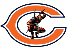 Chicago Bears Deadpool Logo heat sticker