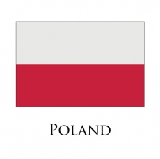Poland flag logo heat sticker