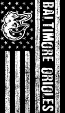 Baltimore Orioles Black And White American Flag logo heat sticker