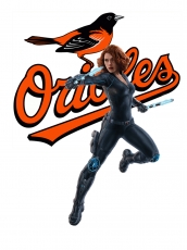 Baltimore Orioles Black Widow Logo heat sticker