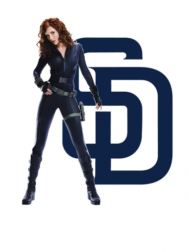 San Diego Padres Black Widow Logo heat sticker