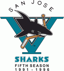 San Jose Sharks 1996 97 Anniversary Logo 02 custom vinyl decal