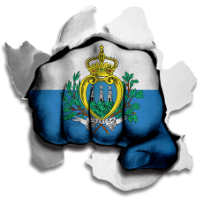 Fist San Marino Flag Logo heat sticker