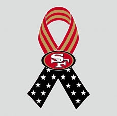 San Francisco 49ers Ribbon American Flag logo heat sticker