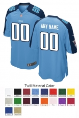 Tennessee Titans Custom Letter and Number Kits For Blue Jersey 01 Material Twill