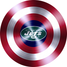 Captain American Shield With New York Jets Logo heat sticker