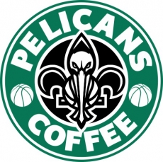 New Orleans Pelicans Starbucks Coffee Logo heat sticker