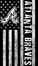 Atlanta Braves Black And White American Flag logo heat sticker