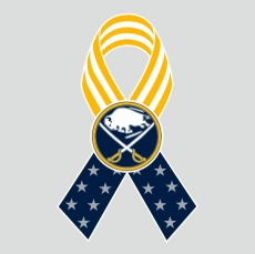 Buffalo Sabres Ribbon American Flag logo heat sticker