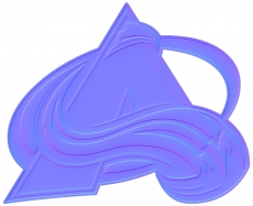 Colorado Avalanche Colorful Embossed Logo heat sticker
