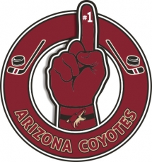 Number One Hand Arizona Coyotes logo custom vinyl decal
