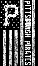 Pittsburgh Pirates Black And White American Flag logo heat sticker