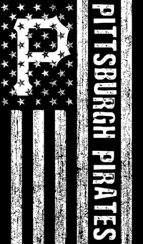 Pittsburgh Pirates Black And White American Flag logo heat sticker