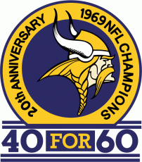 Minnesota Vikings 1989 Anniversary Logo custom vinyl decal