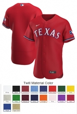 Texas Rangers Custom Letter and Number Kits for Alternate Jersey Material Twill