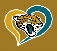 Jacksonville Jaguars Heart Logo heat sticker
