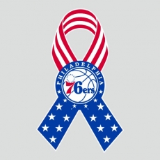 Philadelphia 76ers Ribbon American Flag logo custom vinyl decal