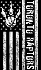 Toronto Raptors Black And White American Flag logo heat sticker