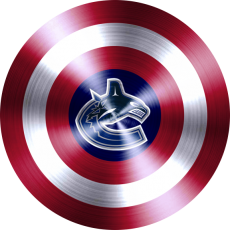 Captain American Shield With Vancouver Canucks Logo heat sticker