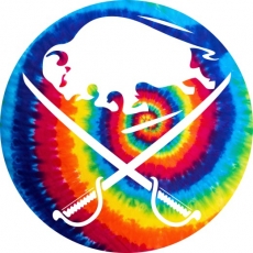 Buffalo Sabres rainbow spiral tie-dye logo heat sticker