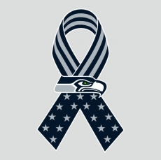 Seattle Seahawks Ribbon American Flag logo heat sticker