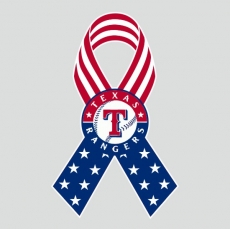 Texas Rangers Ribbon American Flag logo heat sticker