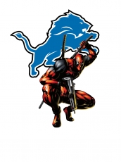 Detroit Lions Deadpool Logo heat sticker
