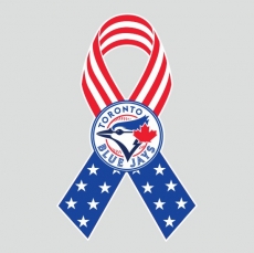 Toronto Blue Jays Ribbon American Flag logo custom vinyl decal