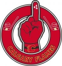 Number One Hand Calgary Flames logo custom vinyl decal