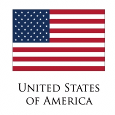 United States of America flag logo heat sticker