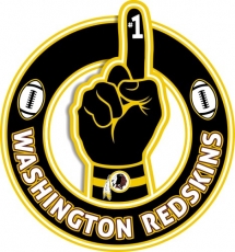 Number One Hand Washington Redskins logo heat sticker