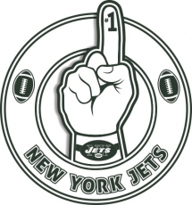 Number One Hand New York Jets logo heat sticker