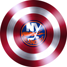 Captain American Shield With New York Islanders Logo heat sticker