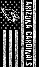 Arizona Cardinals Black And White American Flag logo heat sticker