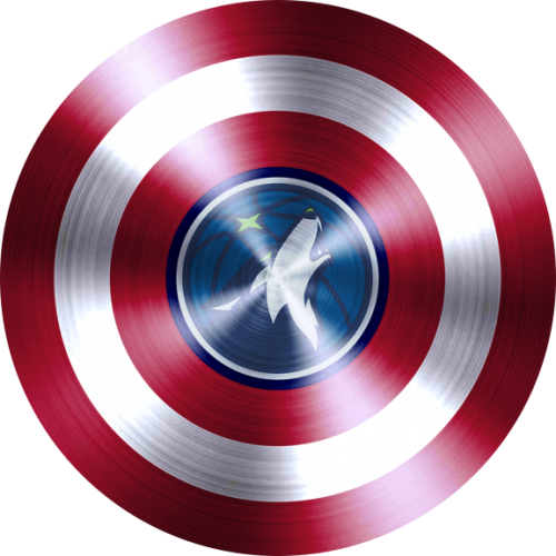 Captain American Shield With Minnesota Timberwolves Logo custom vinyl decal