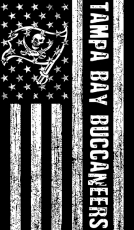 Tampa Bay Buccaneers Black And White American Flag logo heat sticker