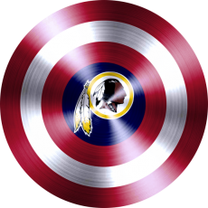 Captain American Shield With Washington Redskins Logo heat sticker
