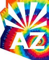Arizona Coyotes rainbow spiral tie-dye logo custom vinyl decal