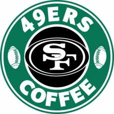 San Francisco 49ers starbucks coffee logo heat sticker