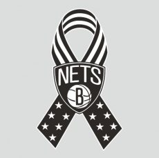 Brooklyn Nets Ribbon American Flag logo custom vinyl decal