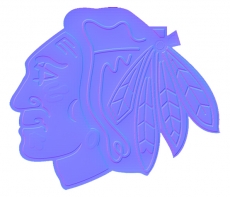 Chicago Blackhawks Colorful Embossed Logo heat sticker